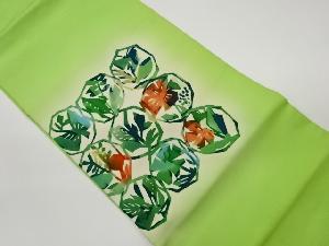 塩瀬草花模様名古屋帯